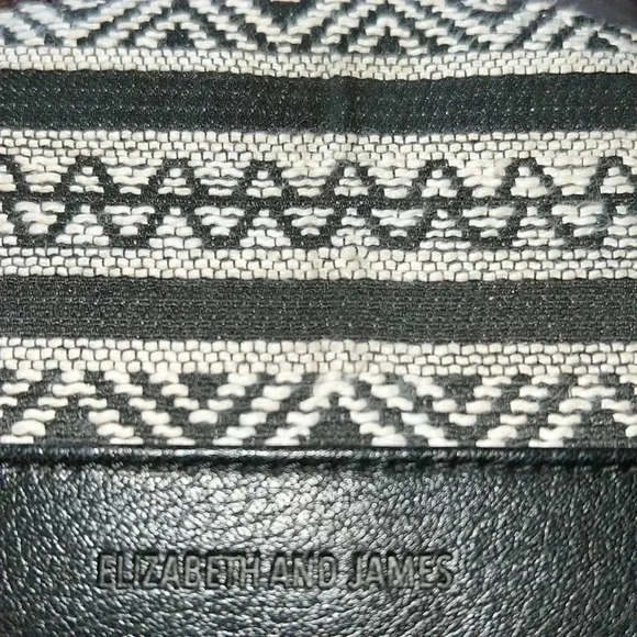 Elizabeth and James Vegan Half Moon Black White Wristlet 8 Slots Credit Cards - Picture 11 of 11